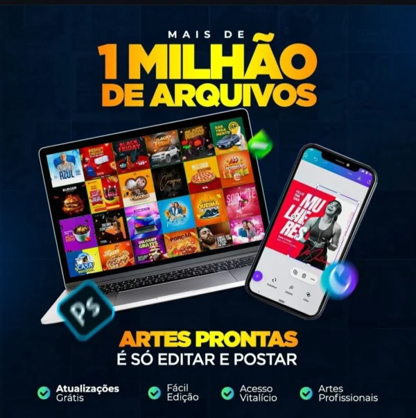 1 Milhão de artes editáveis CorelCanvaPhotoshop